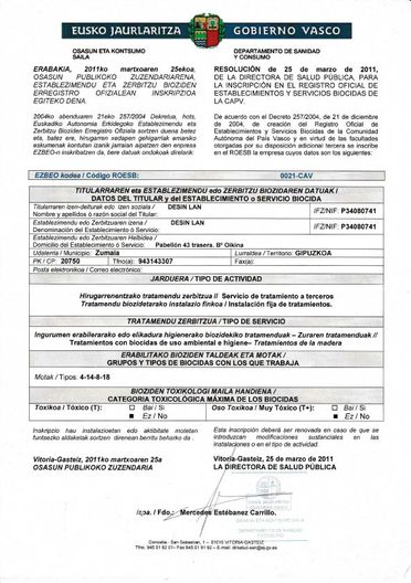 Desin-lan Certificado